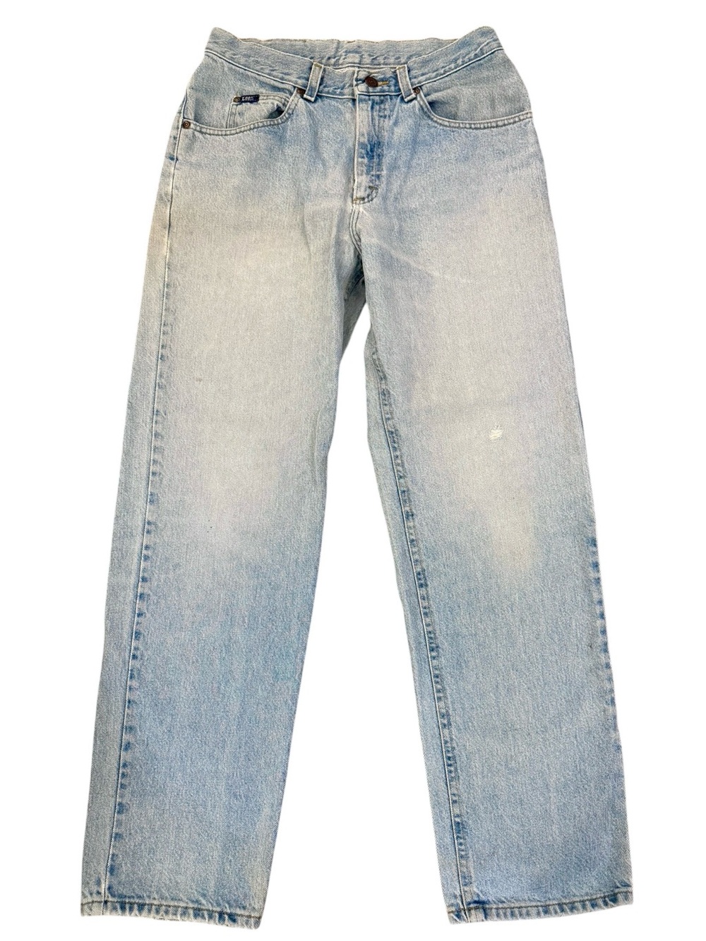 VTG 80s 90s Lee Jeans 33x33 Faded Distressed Light Wash Straight Leg Fits 29x31